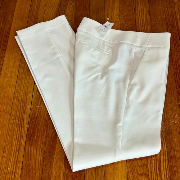 Ann Taylor Loft Marisa Straight Pants White Dress Slacks Size 4 NWT - Picture 4 of 15